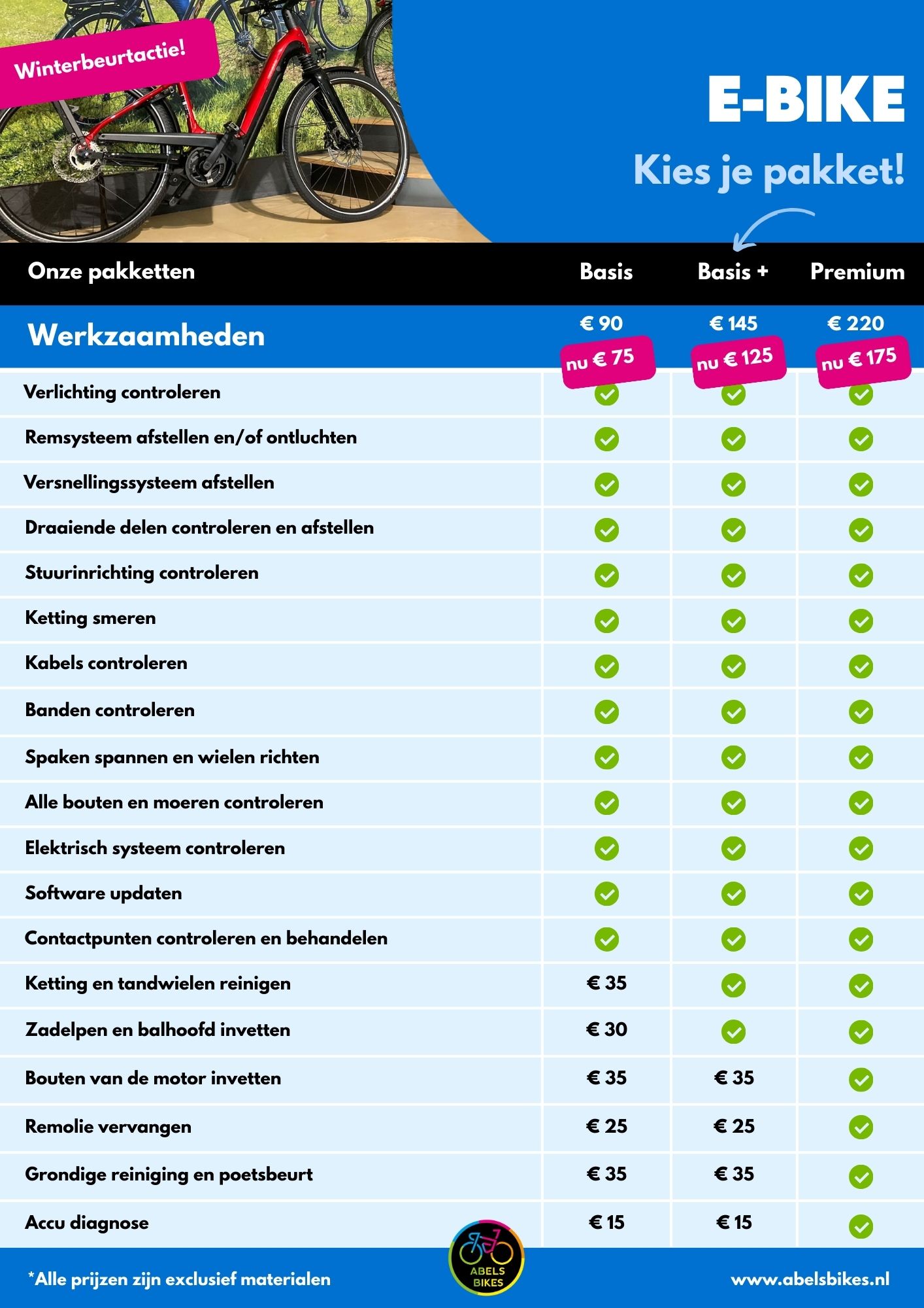 Onderhoudspakket E-Bikes